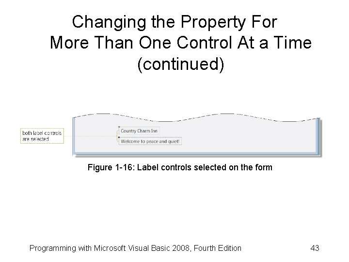 Changing the Property For More Than One Control At a Time (continued) Figure 1