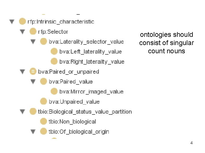 ontologies should consist of singular count nouns 4 