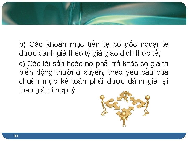 b) Các khoản mục tiền tệ có gốc ngoại tệ được đánh giá theo