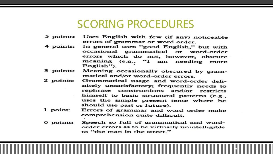 SCORING PROCEDURES 60 