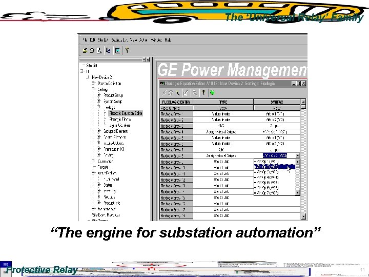 The ‘Universal Relay’ Family “The engine for substation automation” Protective Relay 11 