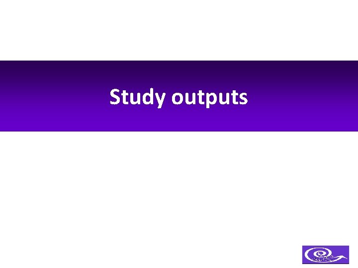 Study outputs 