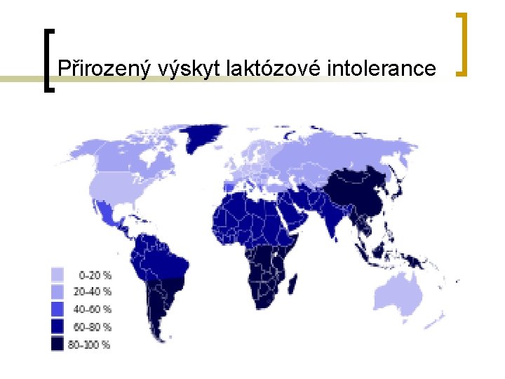 Přirozený výskyt laktózové intolerance 