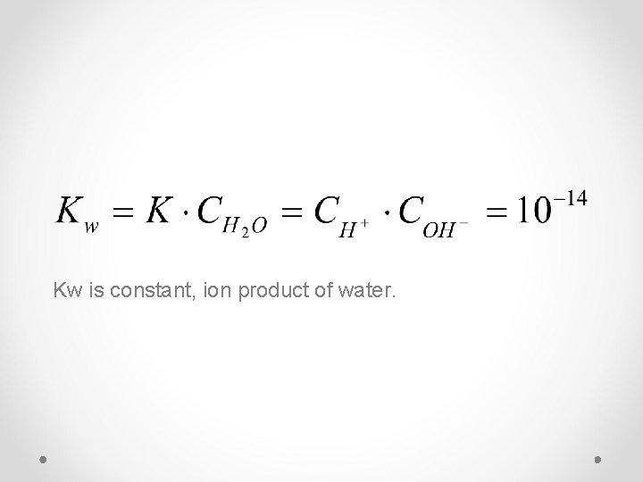 Kw is constant, ion product of water. 