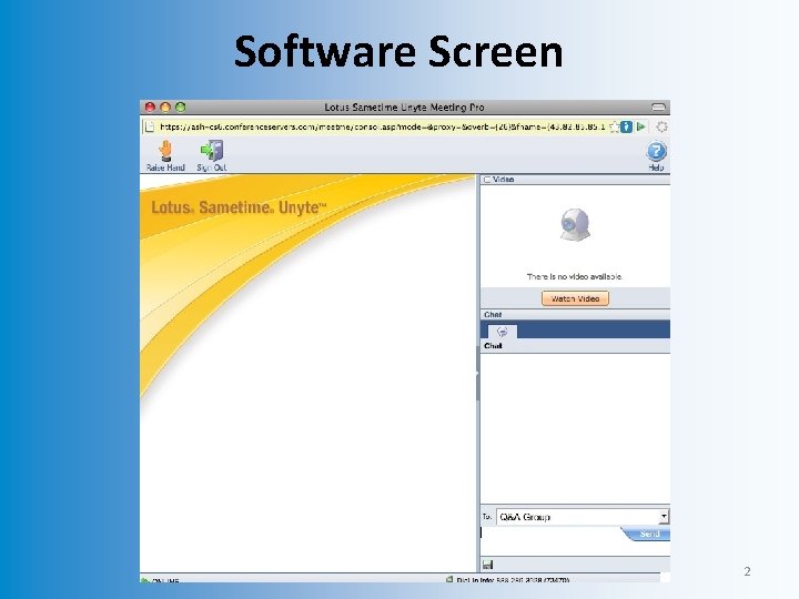 Software Screen 2 
