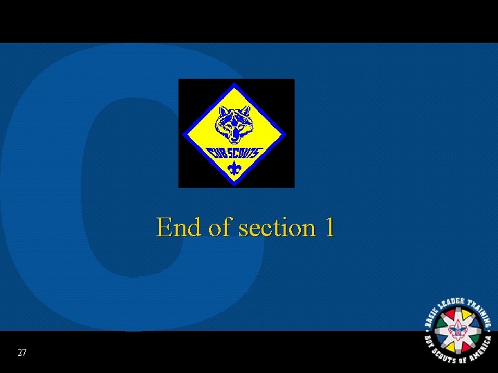 End of section 1 27 