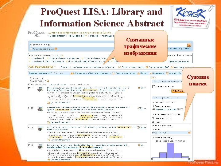 Pro. Quest LISA: Library and Information Science Abstract Связанные графические изображения Сужение поиска 