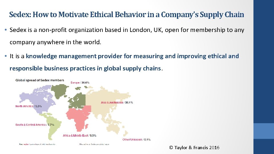 Sedex: How to Motivate Ethical Behavior in a Company’s Supply Chain • Sedex is