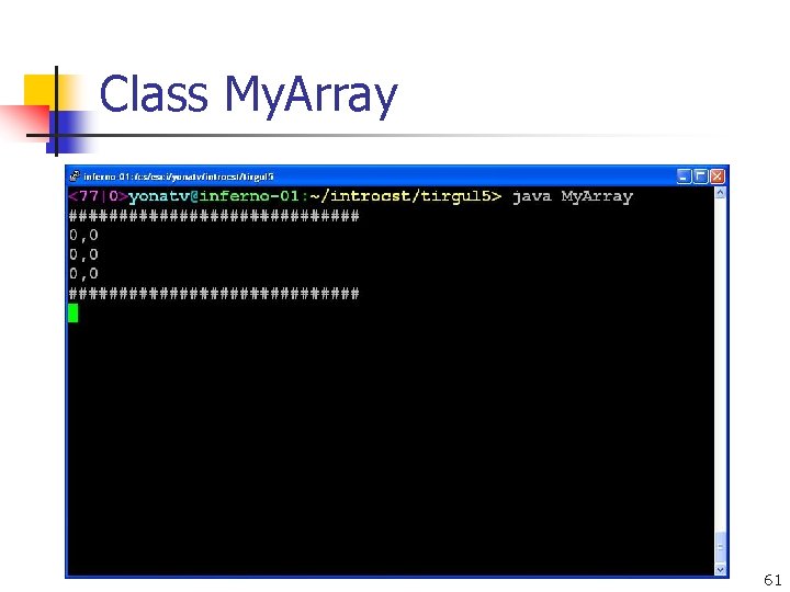 Class My. Array 61 