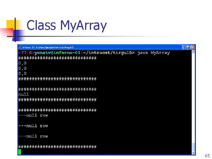 Class My. Array 65 