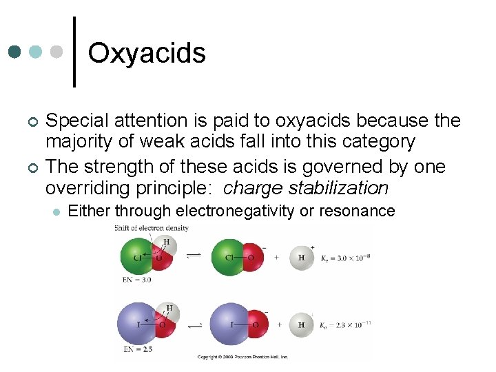 Oxyacids ¢ ¢ Special attention is paid to oxyacids because the majority of weak