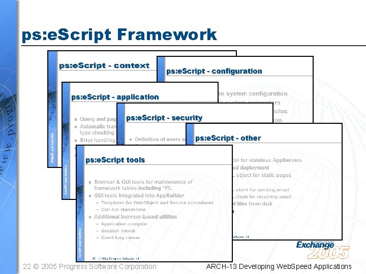 ps: e. Script Framework 22 © 2005 Progress Software Corporation ARCH-13 Developing Web. Speed