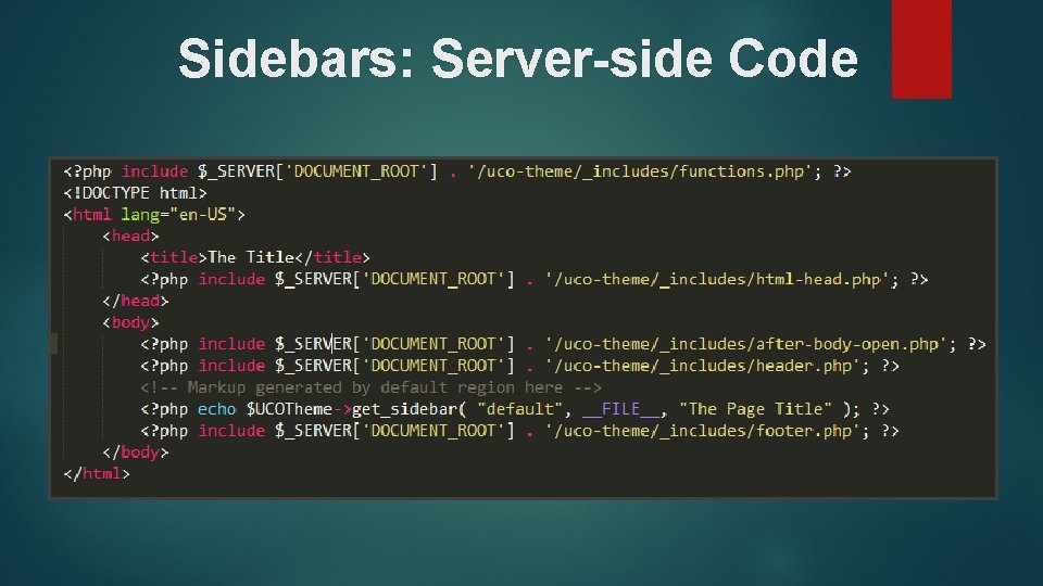 Sidebars: Server-side Code 