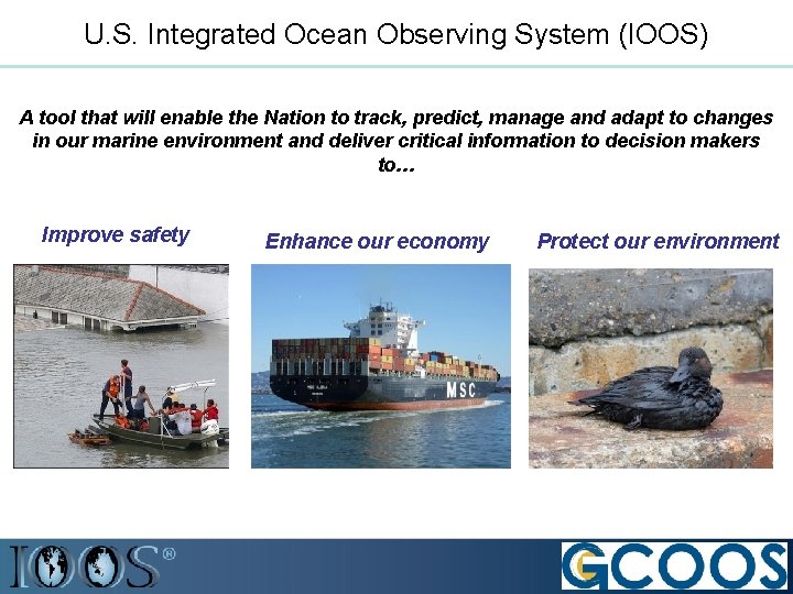 U. S. Integrated Ocean Observing System (IOOS) A tool that will enable the Nation