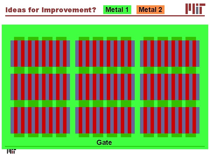Ideas for Improvement? Metal 1 Gate Metal 2 