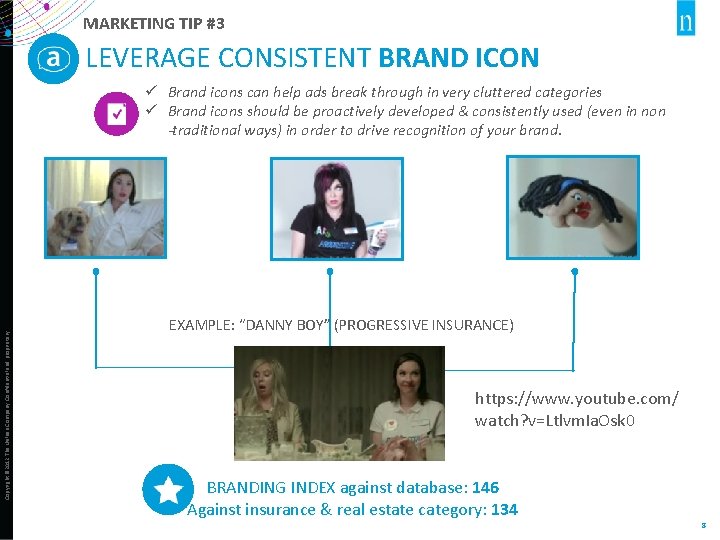 MARKETING TIP #3 LEVERAGE CONSISTENT BRAND ICON Copyright © 2012 The Nielsen Company. Confidential