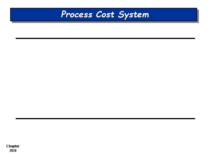 Process Cost System Chapter 20 -8 