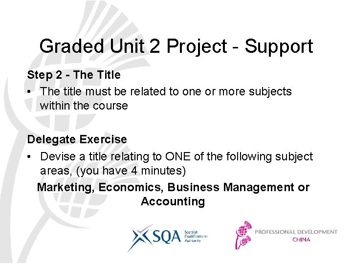 Graded Unit 2 Project - Support Step 2 - The Title • The title