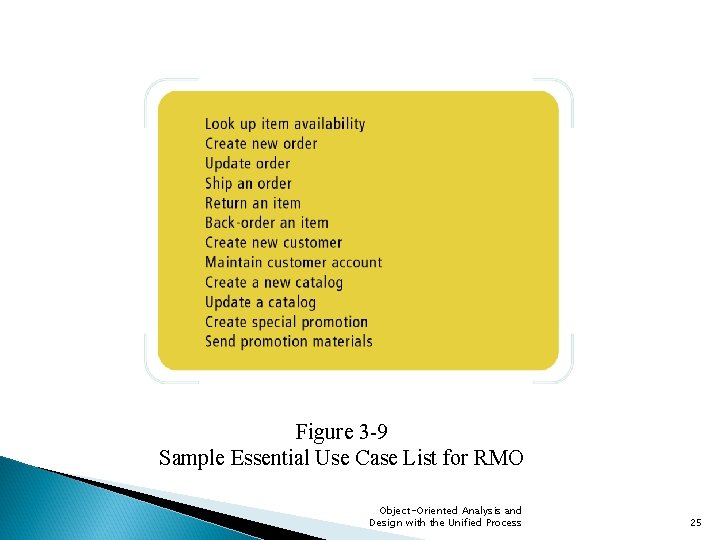Figure 3 -9 Sample Essential Use Case List for RMO Object-Oriented Analysis and Design