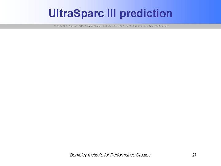 Ultra. Sparc III prediction BERKELEY INSTITUTE FOR PERFORMANCE STUDIES Berkeley Institute for Performance Studies