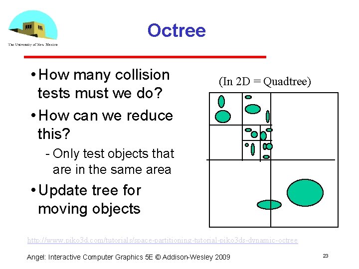 Octree • How many collision tests must we do? • How can we reduce