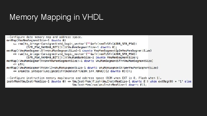 Memory Mapping in VHDL 
