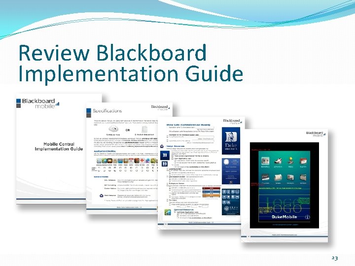 Review Blackboard Implementation Guide 23 