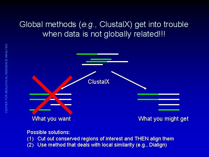 CENTER FOR BIOLOGICAL SEQUENCE ANALYSIS Global methods (e. g. , Clustal. X) get into