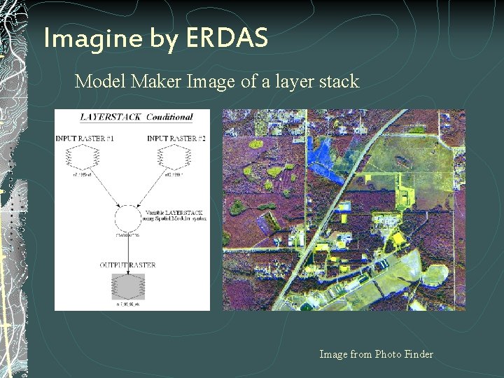 Imagine by ERDAS Model Maker Image of a layer stack Image from Photo Finder
