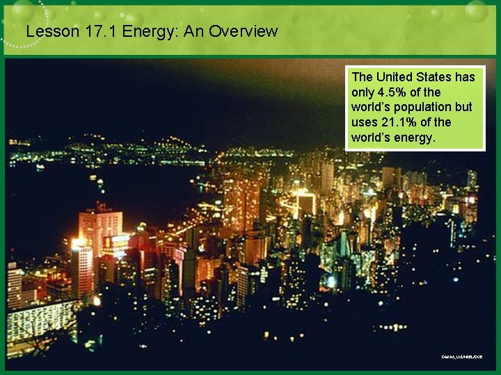 Lesson 17. 1 Energy: An Overview The United States has only 4. 5% of