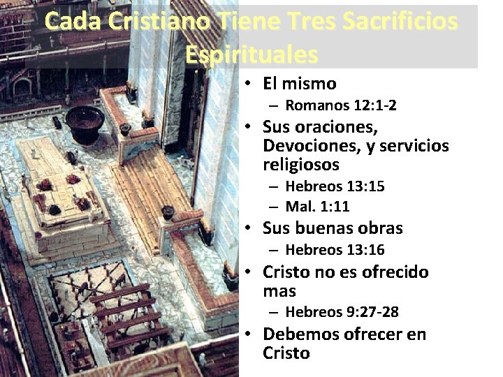 Cada Cristiano Tiene Tres Sacrificios Espirituales • El mismo – Romanos 12: 1 -2