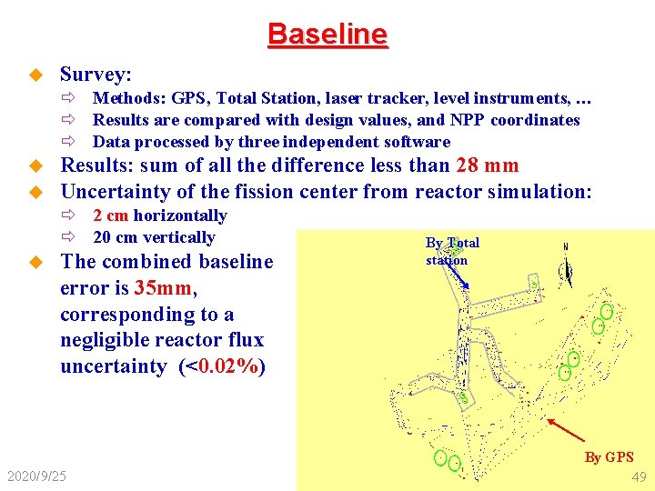 Baseline u Survey: ð Methods: GPS, Total Station, laser tracker, level instruments, … ð