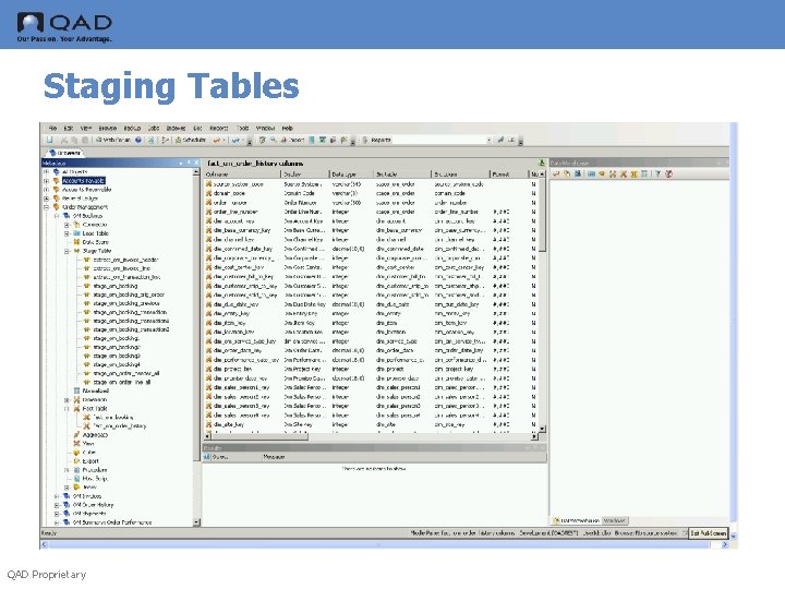 Staging Tables QAD Proprietary 