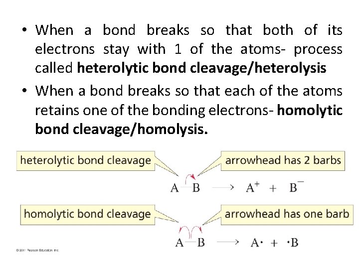  • When a bond breaks so that both of its electrons stay with