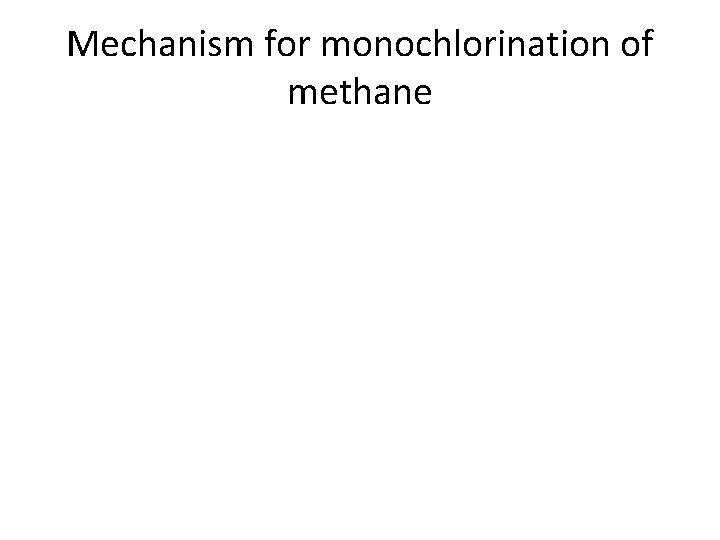 Mechanism for monochlorination of methane 