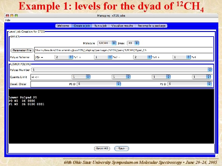 Example 1: levels for the dyad of 12 CH 4 60 th Ohio State