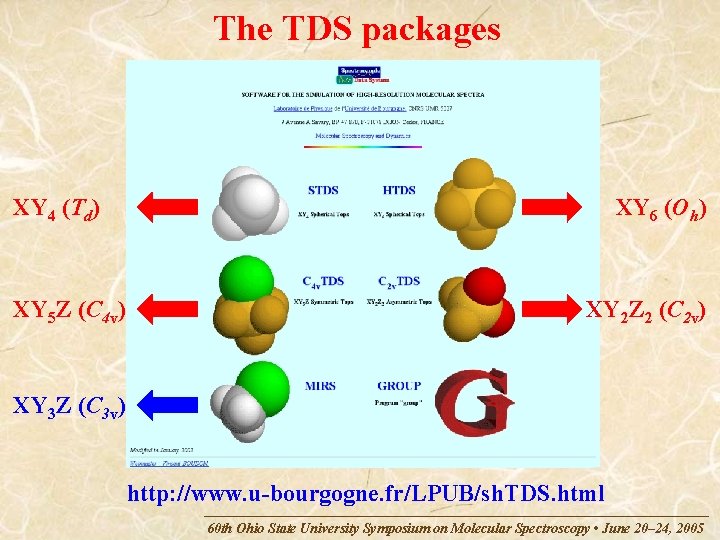 The TDS packages XY 4 (Td) XY 5 Z (C 4 v) XY 6