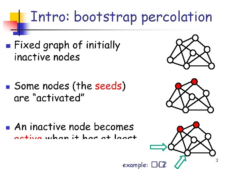 Intro: bootstrap percolation n example: �� =2 3 