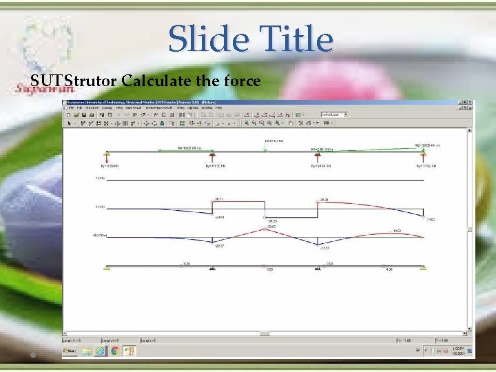 Slide Title SUTStrutor Calculate the force 