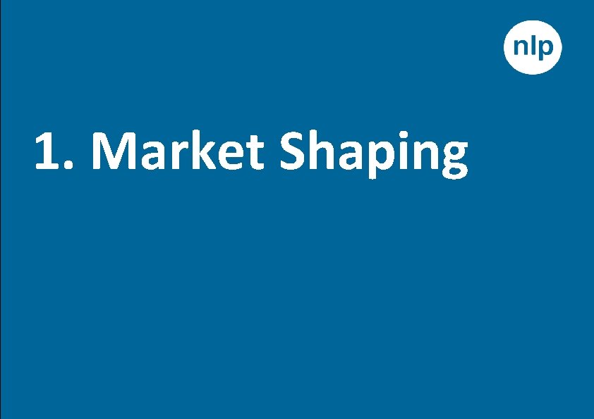 1. Market Shaping 10 Economic Value of Planning 