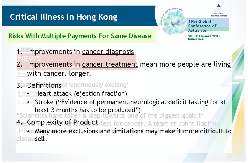 Critical Illness in Hong Kong Risks With Multiple Payments For Same Disease 19 th