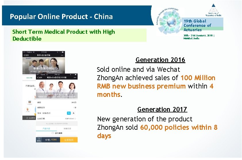 Popular Online Product - China 19 th Global Conference of Actuaries Short Term Medical