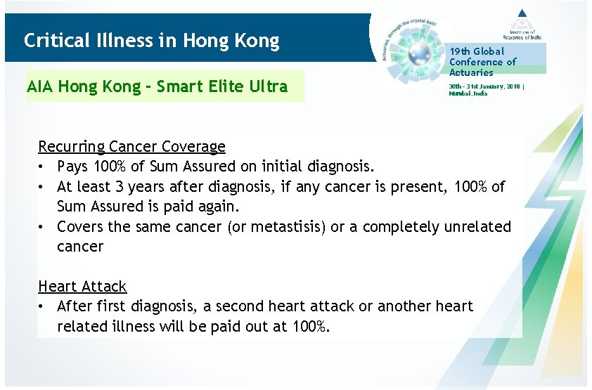 Critical Illness in Hong Kong AIA Hong Kong - Smart Elite Ultra 19 th