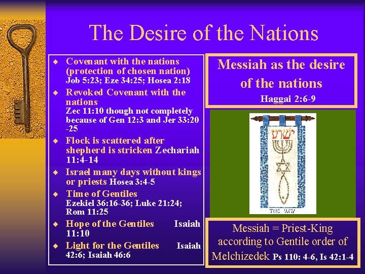 The Desire of the Nations ¨ Covenant with the nations (protection of chosen nation)