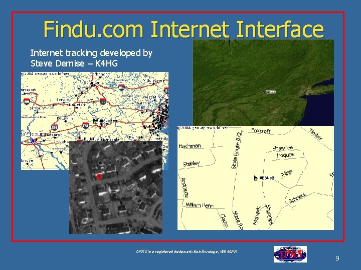 Findu. com Internet Interface Internet tracking developed by Steve Demise – K 4 HG