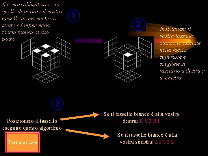 Il nostro obbiettivo è ora quello di portare il nostro tassello prima nel terzo