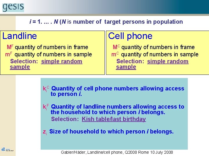 i = 1. . . N (N is number of target persons in population