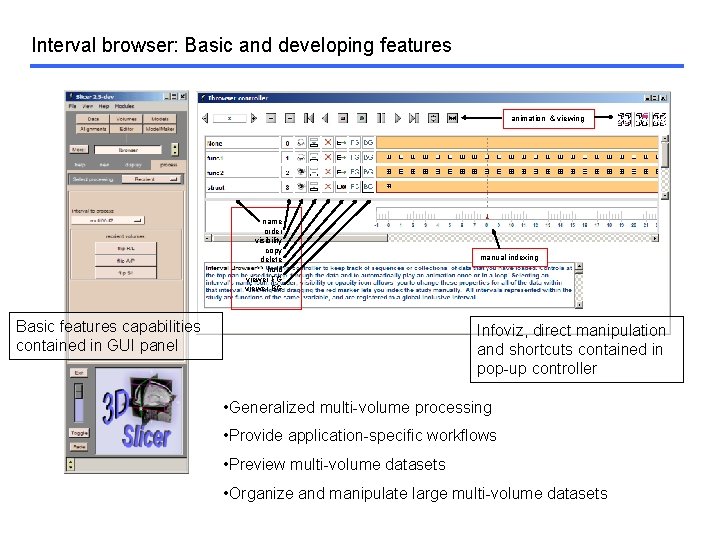 Interval browser: Basic and developing features animation & viewing name order visibility copy delete