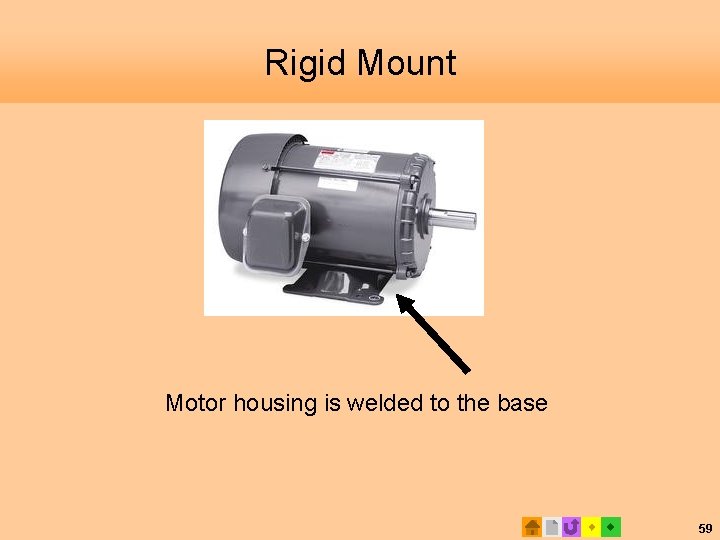 Rigid Mount Motor housing is welded to the base 59 