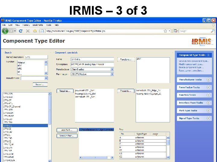 IRMIS – 3 of 3 23 BROOKHAVEN SCIENCE 